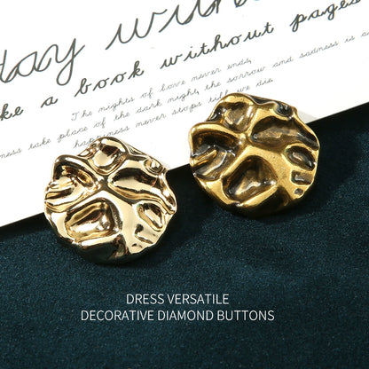 3236★  High-end coat buttons Wave metal buttons Men's and women's tops Suit buttons Versatile sweater jacket decoration