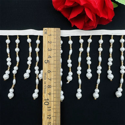 3681 Accesorios de encaje con borlas verticales para industria pesada, cortinas hechas a mano, decoración de lámparas de escritorio para ropa de boda, ancho 10 cm