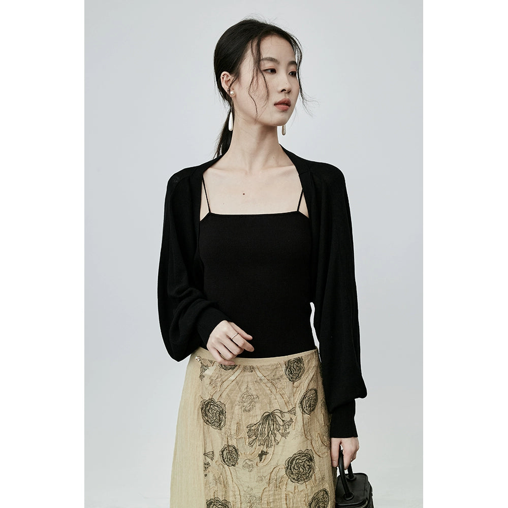 CAREMIND Ropa de otoño Diseño de camisa simple 100% Tencel Top chal versátil 