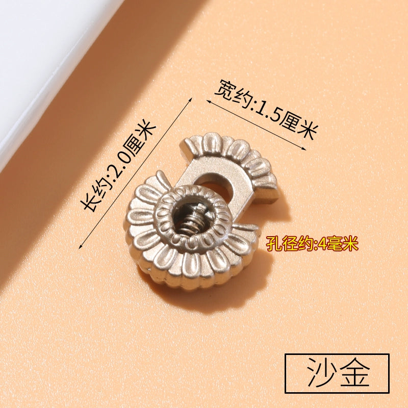 3543★ Hebilla de resorte de metal, hebilla fija para cordón de zapato, hebilla de nariz de cerdo con cordón para ropa, hebilla de tope para sombrero, botón de ajuste elástico para apretar