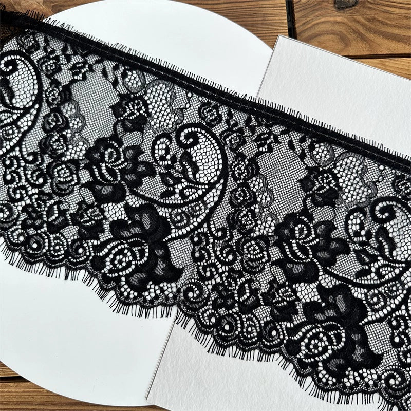 3741 Ancho 17CM Hilo prensado Pestañas Encaje Accesorios DIY Hecho a mano Cortina Ropa Falda Tela de boda