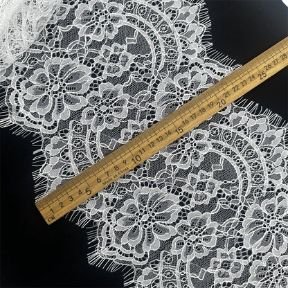 3747 Malla de 23 cm de ancho, pestañas, encaje, accesorios de ropa para muñecas hechos a mano, vestidos, cortinas de boda, materiales