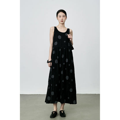 Vestido sin mangas estilo Hepburn negro de CAREMIND, vestido de lunares nuevo de verano para niños 