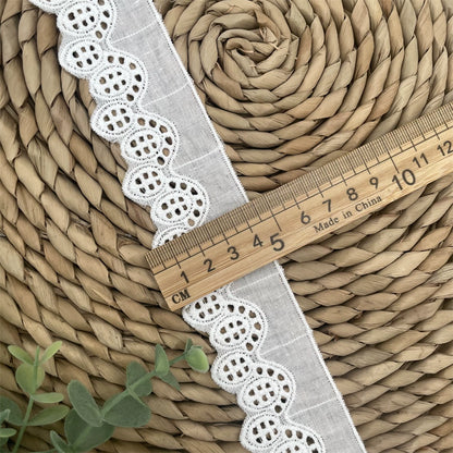 3797 Tela de algodón puro de alta calidad con borde hueco y encaje ondulado, ropa de muñeca DIY, falda, ropa, empalme, accesorios para el hogar