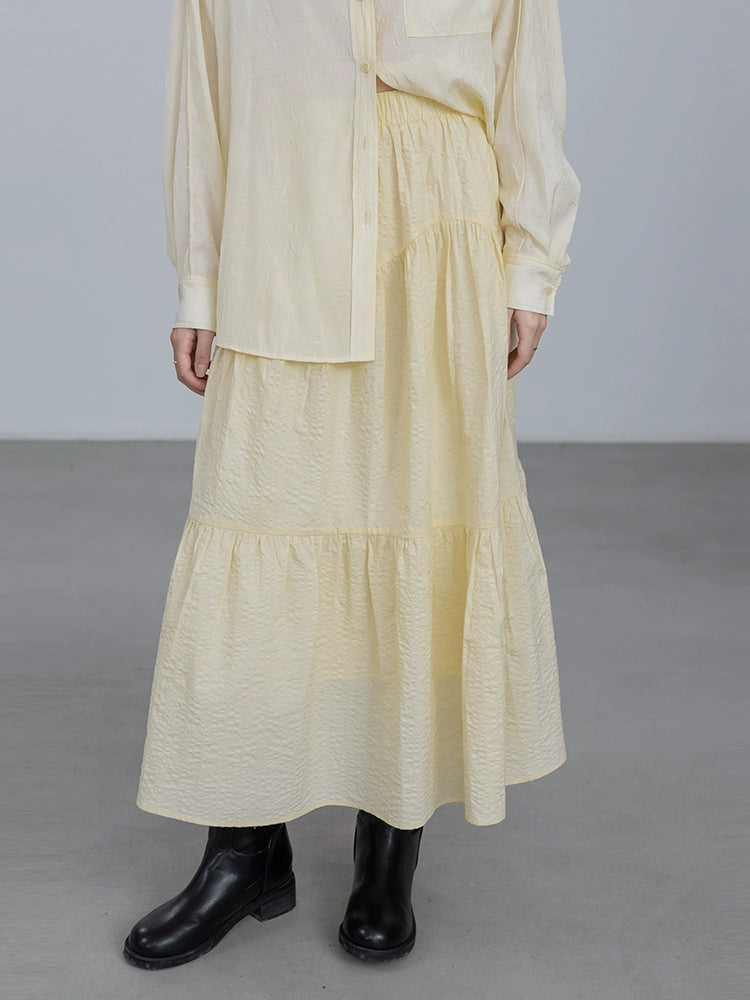 [Oferta especial por tiempo limitado] Falda con textura de nicho "Dusk" para mujer, vestido arrugado con textura de alta gama diseñado 
