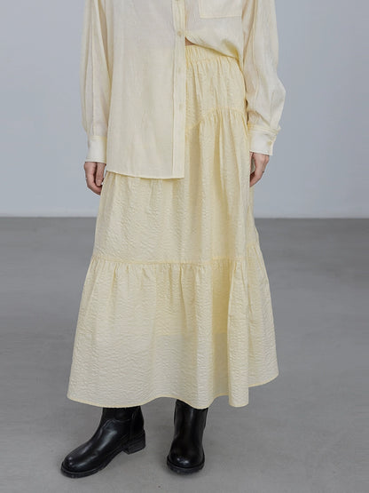 [Oferta especial por tiempo limitado] Falda con textura de nicho "Dusk" para mujer, vestido arrugado con textura de alta gama diseñado 