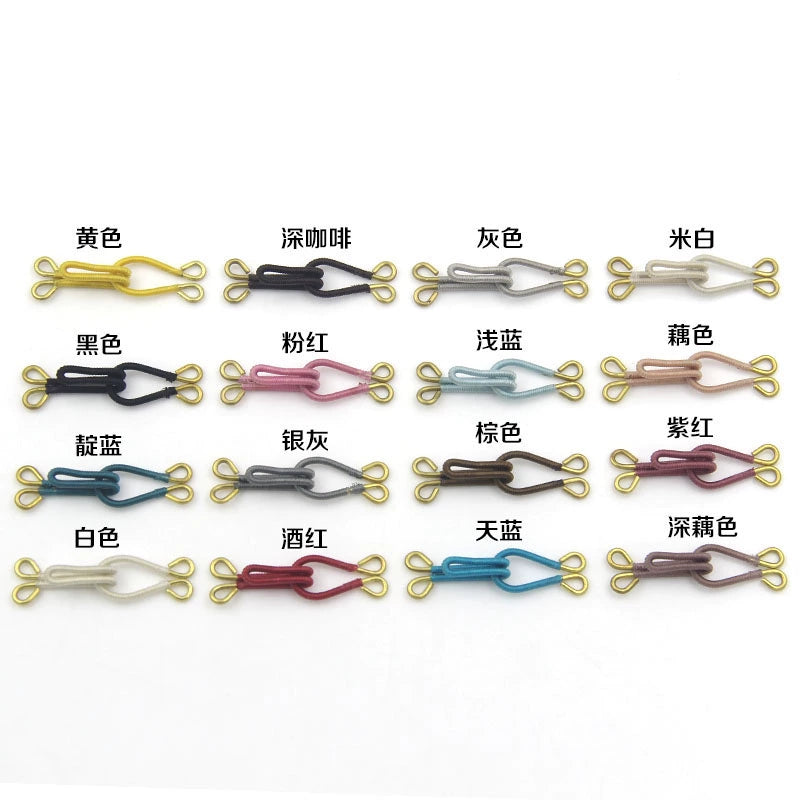 3513★ Accesorios de ropa, par de ganchos para abrigos, tela revestida de latón, botón de estilo, botón de gancho oscuro, botón de gancho manual, botón de ajuste invisible