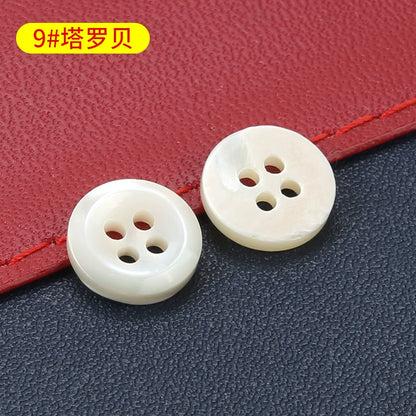 3364★  High-end shell button-up men's and women's shirts, small button-up knitted sweaters, cardigans, round four-eye versatile white buttons