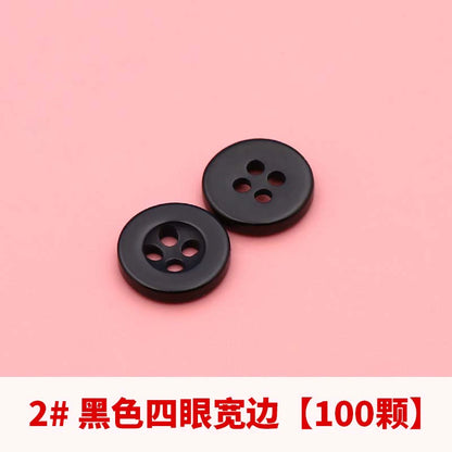 3358★  Versatile shirt buttons round transparent black and white buttons men's and women's shirts shirt cardigan polo shirt colored buttons