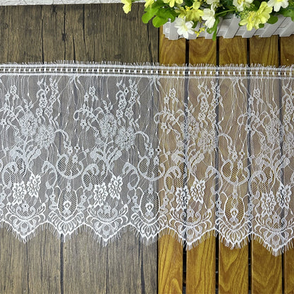 3768 Ancho 35CM Malla unilateral Encaje Flor Borde de pestañas Ropa Vestido de novia Ropa de cama para el hogar Decoración Material de empalme