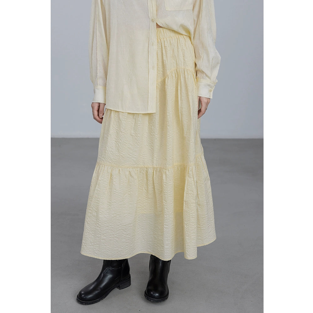 [Oferta especial por tiempo limitado] Falda con textura de nicho "Dusk" para mujer, vestido arrugado con textura de alta gama diseñado 