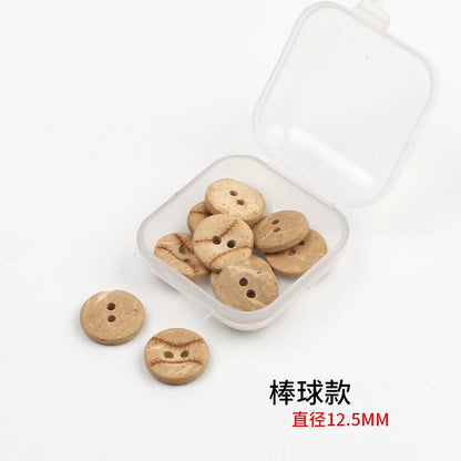 3352★  Coconut Round Shirt Button Women's Button Painted Shirt Small Button DIY Handmade Clothes Wooden Button Coconut Shell Wood