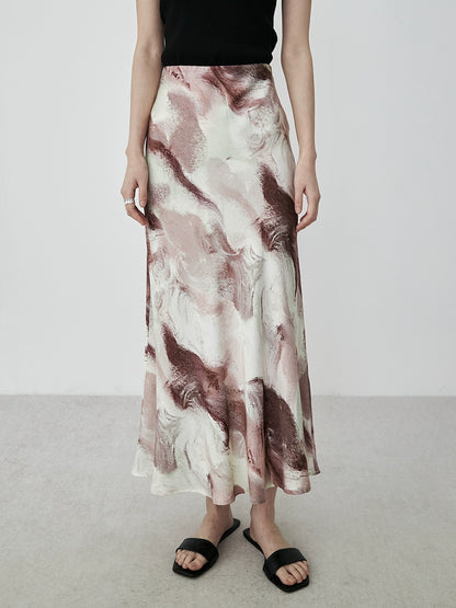 Falda con cola de pez elegante de estilo chino nueva moda con efecto arte rosa de CAREMIND 