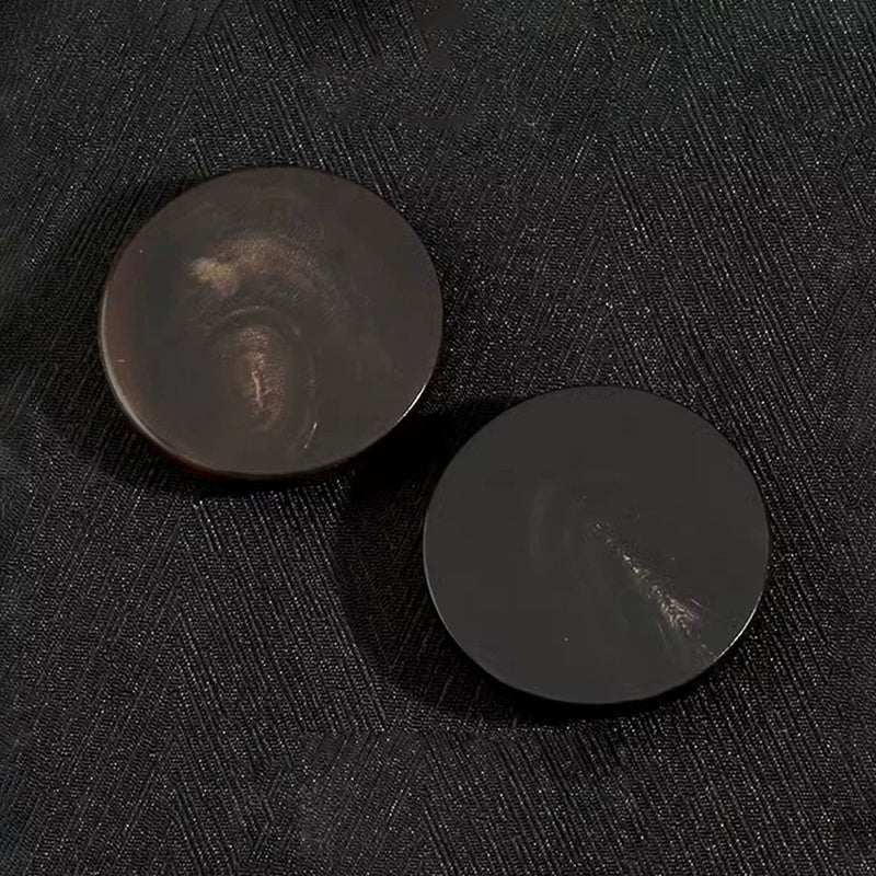 3455★ Botón negro redondo ojo oscuro botón plano material cuerno traje hombre botón cuerno chaqueta mujer abrigo