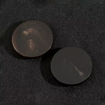 3455★ Botón negro redondo ojo oscuro botón plano material cuerno traje hombre botón cuerno chaqueta mujer abrigo