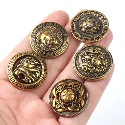 3452★ Botones dorados vintage, tops de alta gama para hombres y mujeres, abrigos de lana, abrigos, botones de metal, botones redondos versátiles para ropa