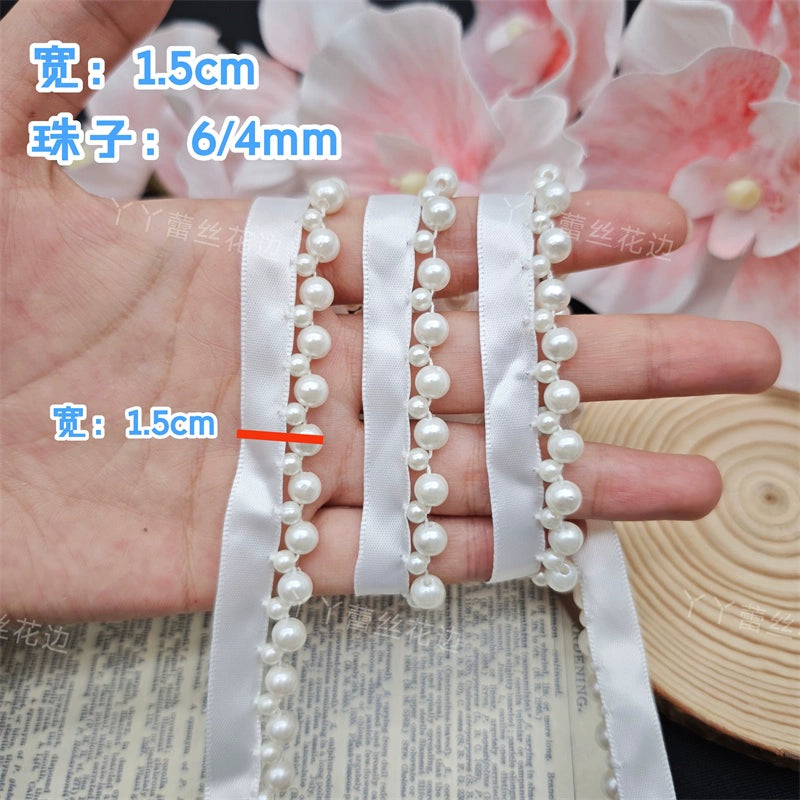 3679 Todo hecho a mano con encaje de perlas de imitación, estilo República de China, cheongsam, Hanfu, ropa, escote, sombrero, accesorios decorativos