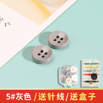 3365★  High-end color shirt resin button round versatile men's and women's clothes shirt chiffon shirt small button accessories buttons