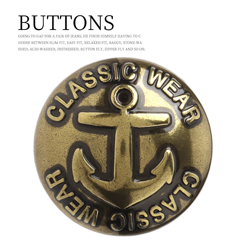 3238★  Metal anchor buttons retro-style woolen coat trench coat buttons round bronze suit buttons