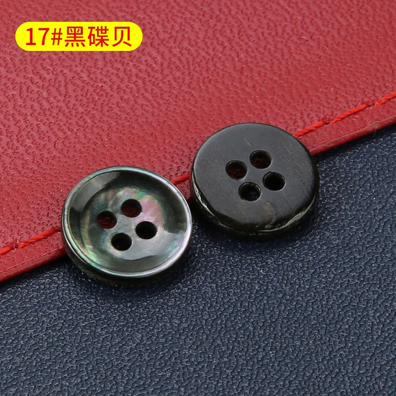 3364★  High-end shell button-up men's and women's shirts, small button-up knitted sweaters, cardigans, round four-eye versatile white buttons