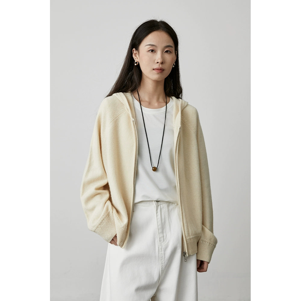 [Suéter Berry] CAREMIND Suéter con capucha y cremallera de cuatro colores y doble cabeza Chaqueta de punto Chaqueta superior para mujer Otoño 