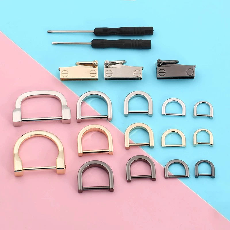 3518★ Botones para bolsos de mujer, accesorios para bolsos, tornillos, herrajes, hebillas metálicas DIY, tornillos, botones D, botones de ajuste, botones de herradura