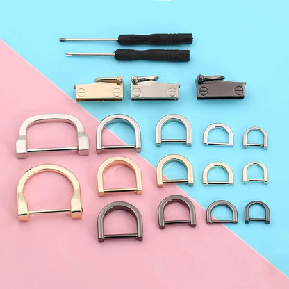 3518★ Botones para bolsos de mujer, accesorios para bolsos, tornillos, herrajes, hebillas metálicas DIY, tornillos, botones D, botones de ajuste, botones de herradura