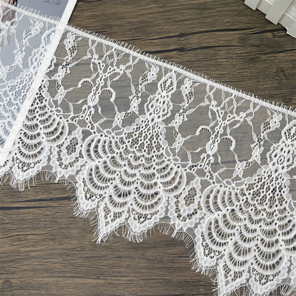 Tissu en dentelle à cils unilatérale en fil pressé, largeur 3766, 27 cm, pour jupe de femme, accessoires pour la maison