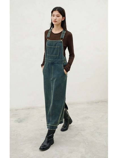 [Offre spéciale à durée limitée] Jupe à bretelles en jean rétro au design original, nouvelle jupe fine à extrémités fendues, petite, moyenne et longue