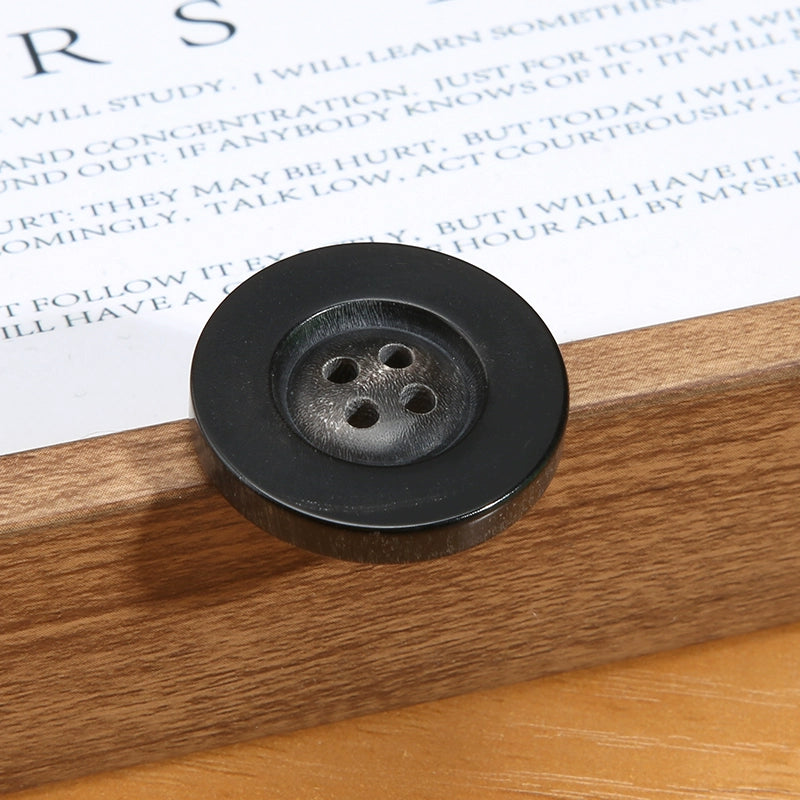 3463★ Botones de cuerno real para hombre, traje, chaqueta, pantalón, botones de alta gama, abrigo de cachemira para mujer, botones negros Daquan