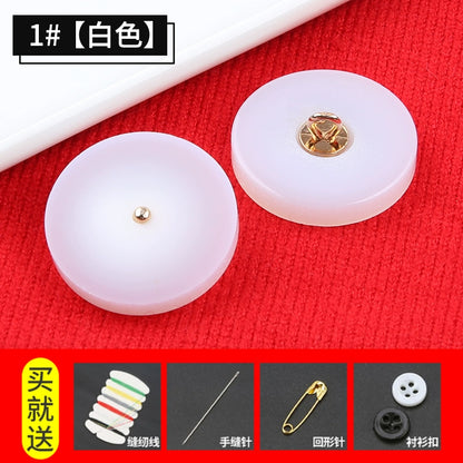 3281★  Round resin button top women's high-end large button coat trench coat versatile clothes suit buttons pajamas accessories