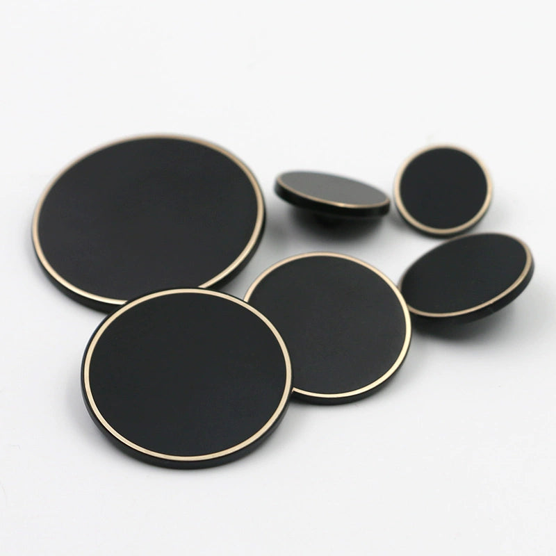 3436★ Botones de metal Botones de abrigo de gabardina de mujer Botones de abrigo negro de hombre Botones de traje redondos Botones decorativos para ropa de suéter