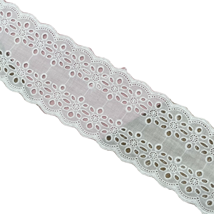 3792 Exquisita y asequible falda bordada de algodón blanco, encaje, cortinas hechas a mano, accesorios de ropa, materiales de costura.