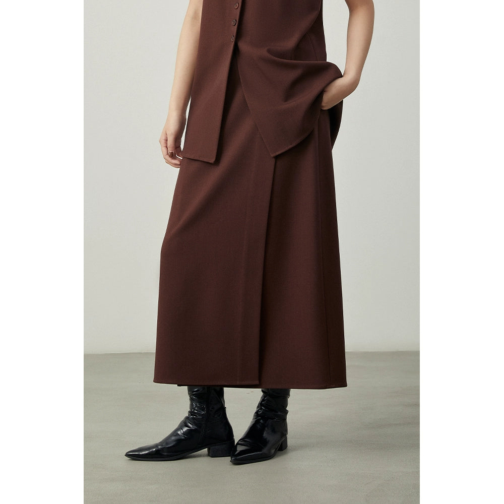 [Offre spéciale à durée limitée] Haut sans manches pour femme, jupe moyenne et longue, tenue d'automne avec un ensemble complet de bas