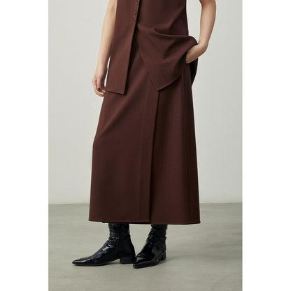 [Offre spéciale à durée limitée] Haut sans manches pour femme, jupe moyenne et longue, tenue d'automne avec un ensemble complet de bas