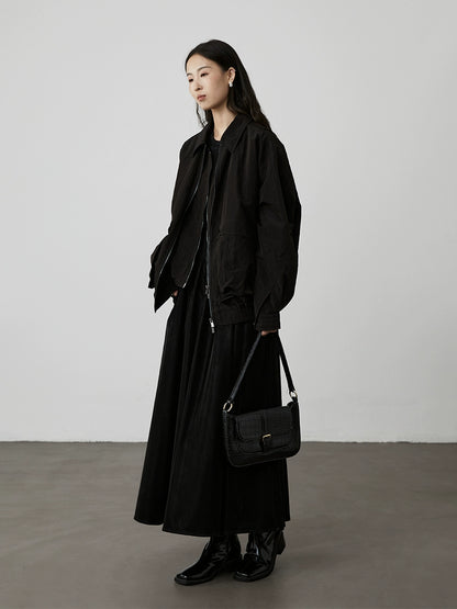 [Veste Kurokawa] CAREMIND Yamamoto Veste courte décontractée noire Veste à revers texturée à grande poche