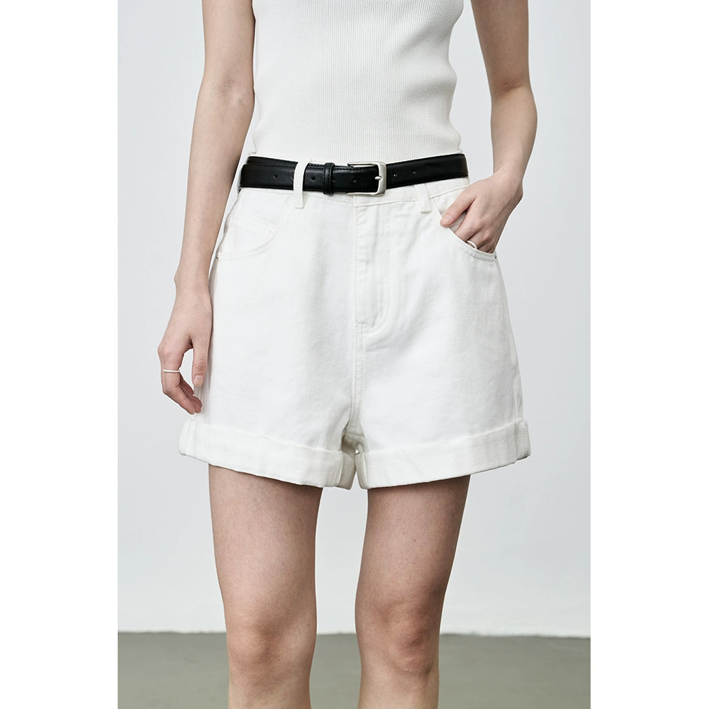 [Nuevo producto] CAREMIND2024 Pantalones cortos de mezclilla de cintura alta para principios de verano, pantalones cortos ajustados de pierna ancha y holgados 