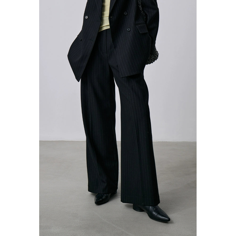 [Oferta especial por tiempo limitado] Blazer de rayas premium, pantalón de traje drapeado, para viajar con un conjunto completo de ropa 