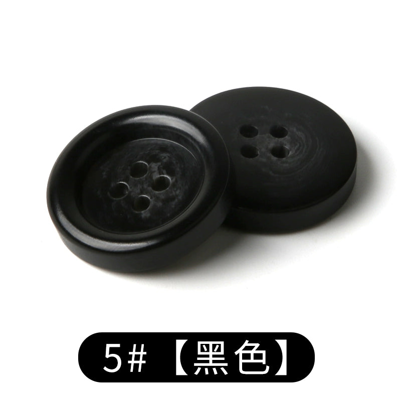 3447★  suit buttons round resin coat button trench coat jacket top versatile clothes white men's and women's black buttons