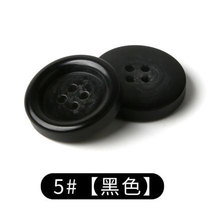 3447★  suit buttons round resin coat button trench coat jacket top versatile clothes white men's and women's black buttons