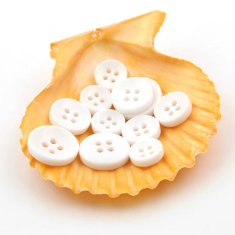 3344★  Round shirt resin button clothes white four-eye bowl shirt small button cardigan button coat clothing accessories