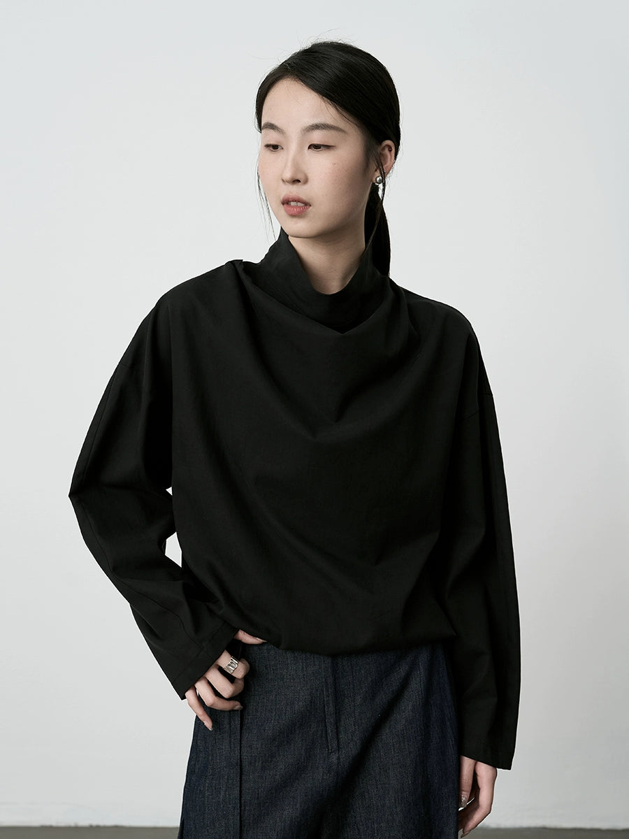 Camisa de manga larga con cuello oscilante y microtalla francesa de tencel suave de CAREMIND, blusa de moda blanca para mujer 