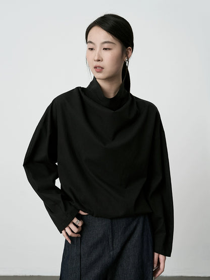 Camisa de manga larga con cuello oscilante y microtalla francesa de tencel suave de CAREMIND, blusa de moda blanca para mujer 