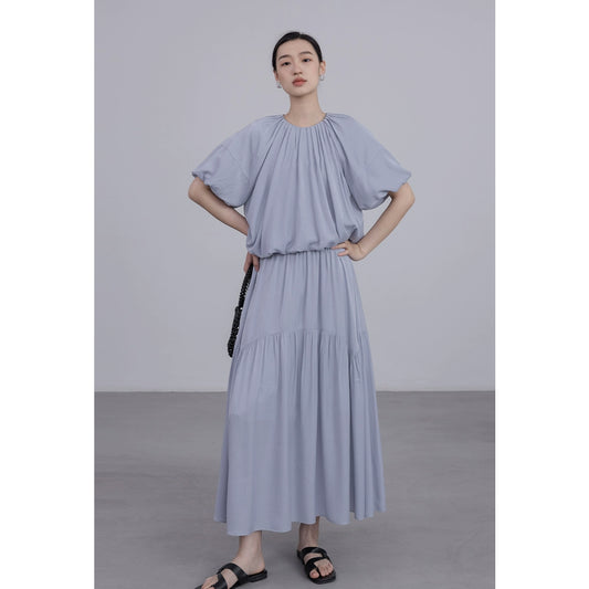 [Oferta especial por tiempo limitado] Conjunto de dos piezas de top y falda irregulares con efecto refrescante visual de CAREMIND para mujer 