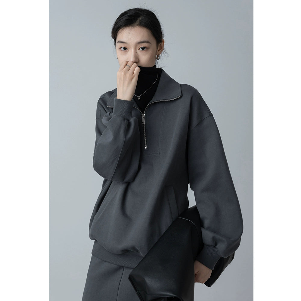 [Oferta por tiempo limitado] Suéter blanco con media cremallera CAREMIND para mujer, traje premium de temperamento de otoño 2024 