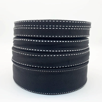 3862 Punto 0,7 cm-4 cm, cinta jacquard negra, cinta de punto de salto blanca, ribete en el borde del pantalón, tira lateral, accesorios de ropa