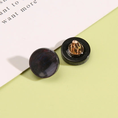 3331★  Round high-end men's and women's white shirt decorative button cardigan shirt cuffs neckline versatile button chiffon buttons