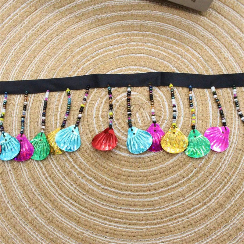 3701 Exportación, accesorios de encaje con cuentas y flecos de lentejuelas, tela para cortinas, bricolaje, decoración de encaje con cuentas hecha a mano