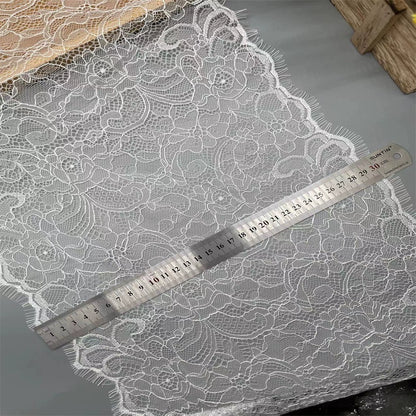 3751 Precio de tres metros, ancho 30 cm, suave y agradable para la piel, exquisitos accesorios de encaje de pestañas europeas, superficie de falda de ropa de bricolaje