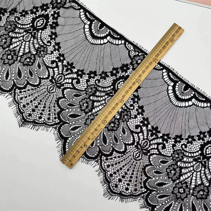 3743 Ancho 25 cm, encaje de pestañas unilateral retro, vestido alargado empalme velo de novia accesorios de vestir